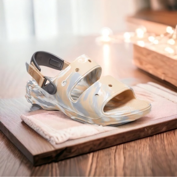 Crocs All-Terrain Marbled Slip On Sandals Outdoors Chai / Multi Mens Size 13 NWT - Picture 10 of 10